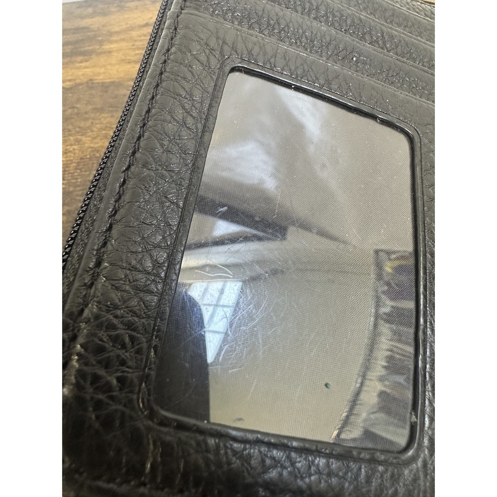 Coach Signature Logo Canvas Jacquard Wristlet Phone Wallet Turnlock Black Y2K - Picture 10 of 12
